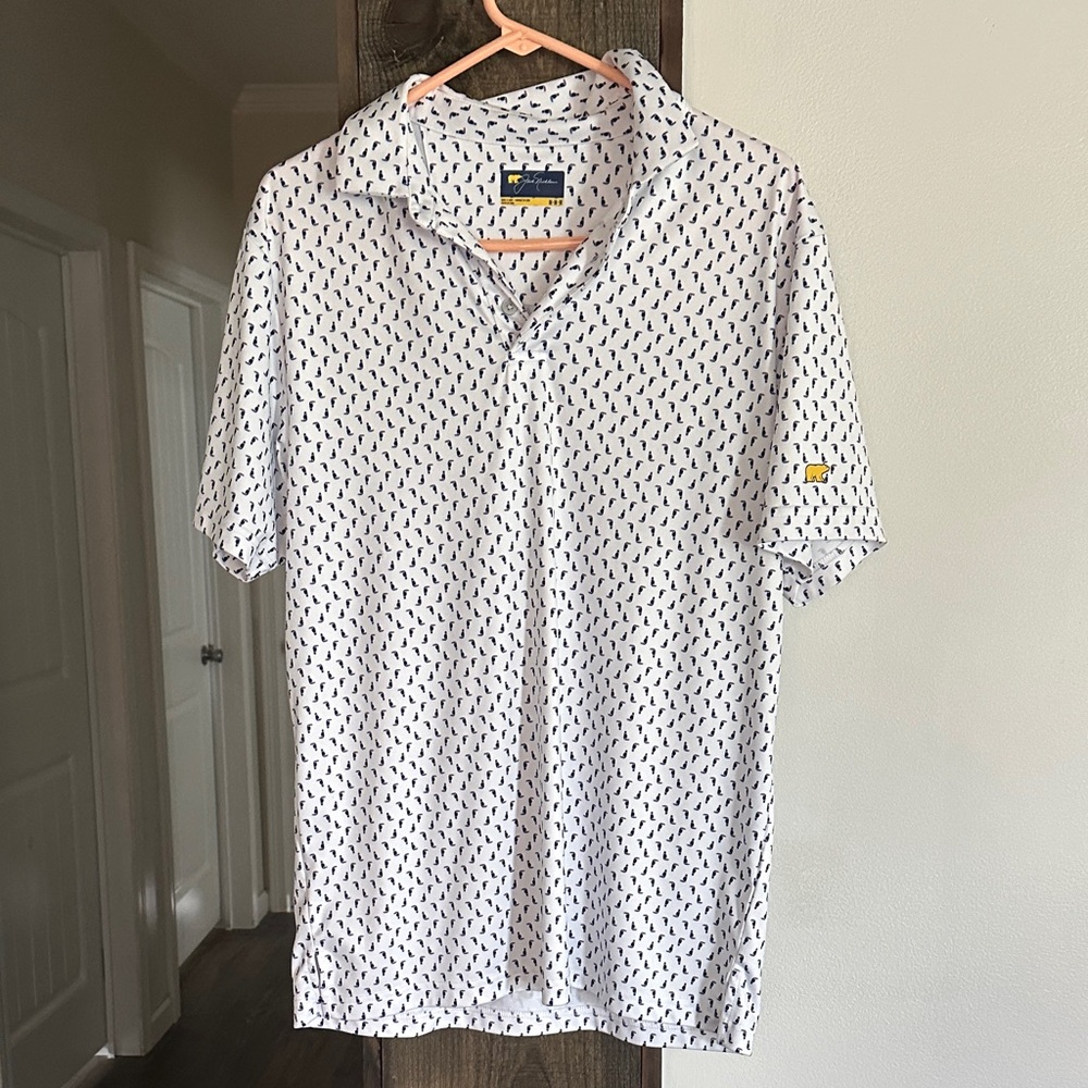 Penguin Print White Polo Shirt